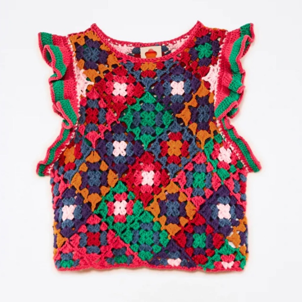 Farm rio crochet vest with tags